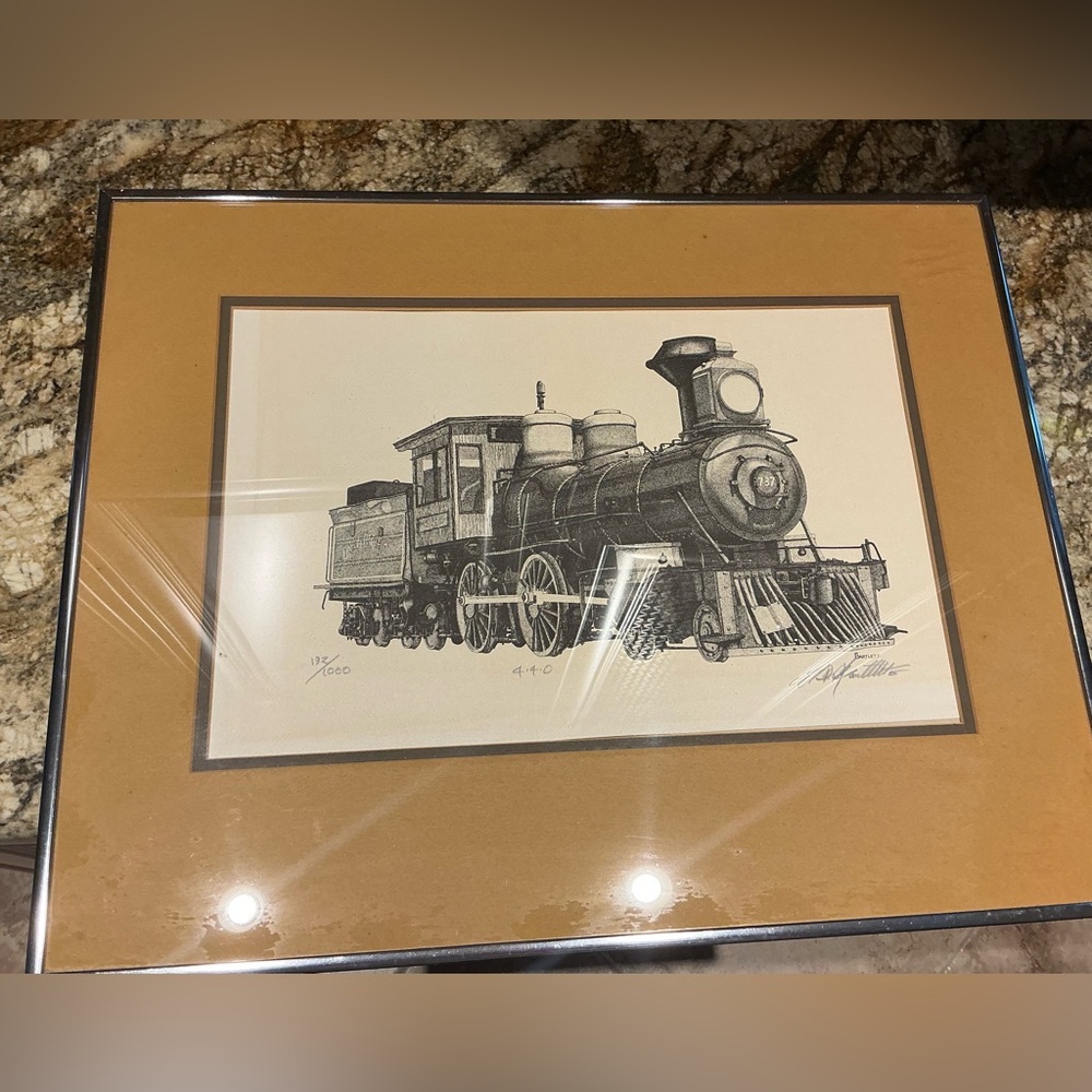Union Pacific Train Frederick W Bartlett lithography signed numbered 20x16